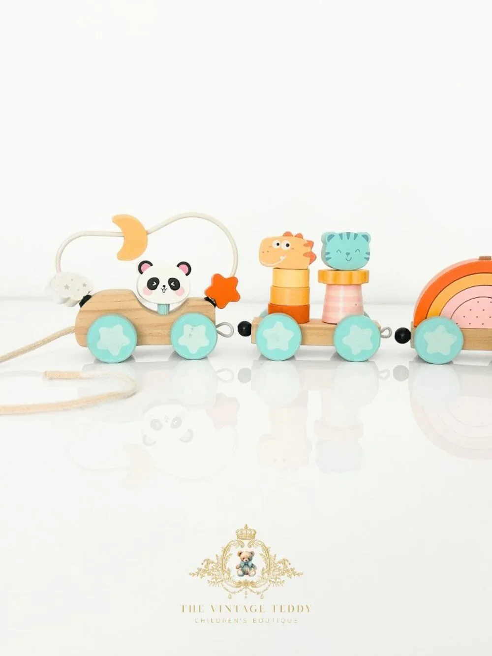 NWT Cute Wooden Animals Train Activity Play Set Children’s Early Learning Toys